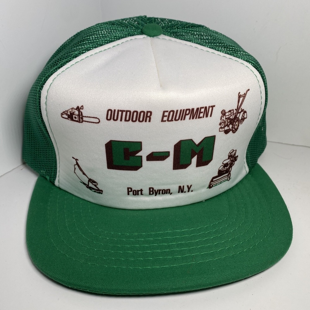 Vintage C-M Outdoor Equipment Port Byron NY Hat Trucker Snapback‎ Cap Young An